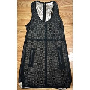 Parker black suede laser cut dress